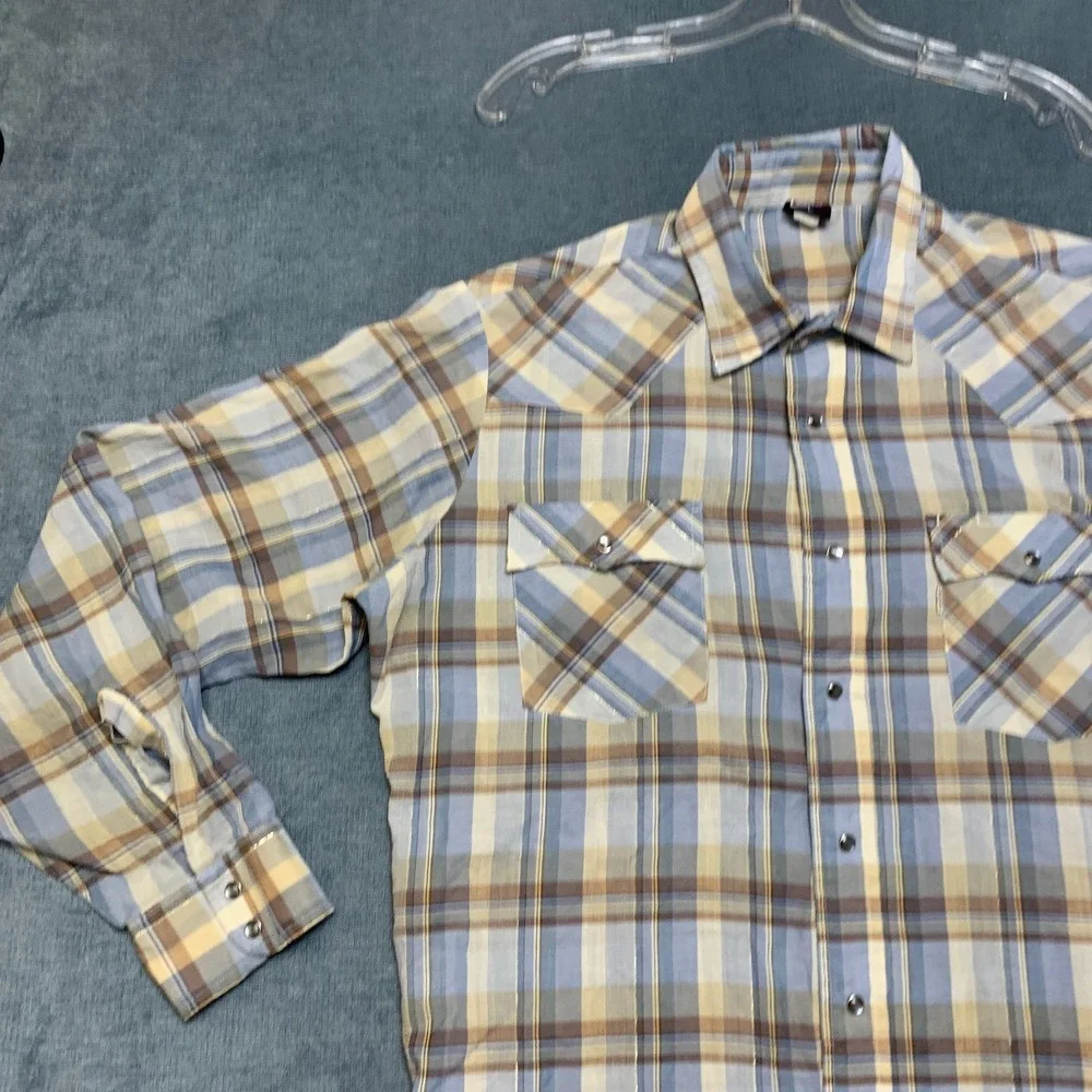 Levi's Western Shirt Men Large Multicolor Plaid Cowboy Rodeo Collared Snap Front
